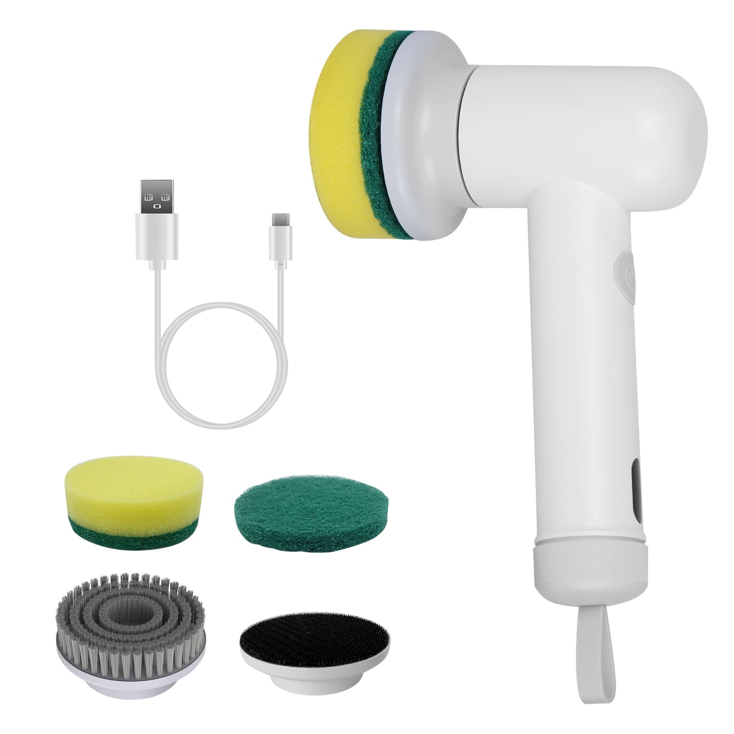 Cordless Electric Spin Scrubber Rechargeable Multi-Head Cleaning Brush