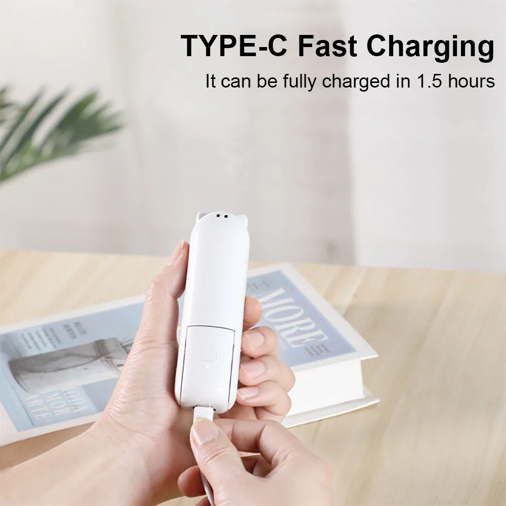 Mini Portable Fan with 2000mAh Power Bank – Foldable Handheld & Desk Fan