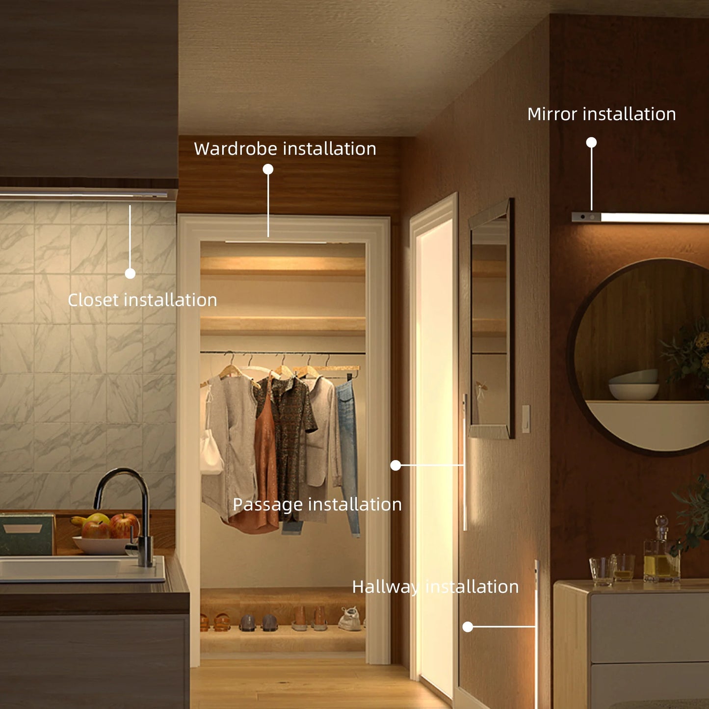 Wireless LED Under Cabinet Light – Motion Sensor, 3 Color Temps, Ultra Slim