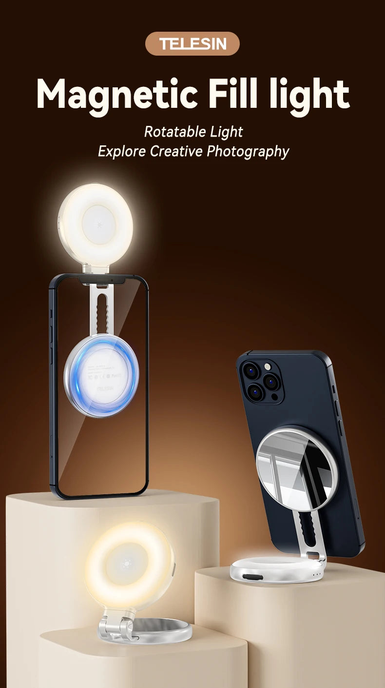 TELESIN Magnetic Grip 2 – Bluetooth Phone Camera Grip with Remote