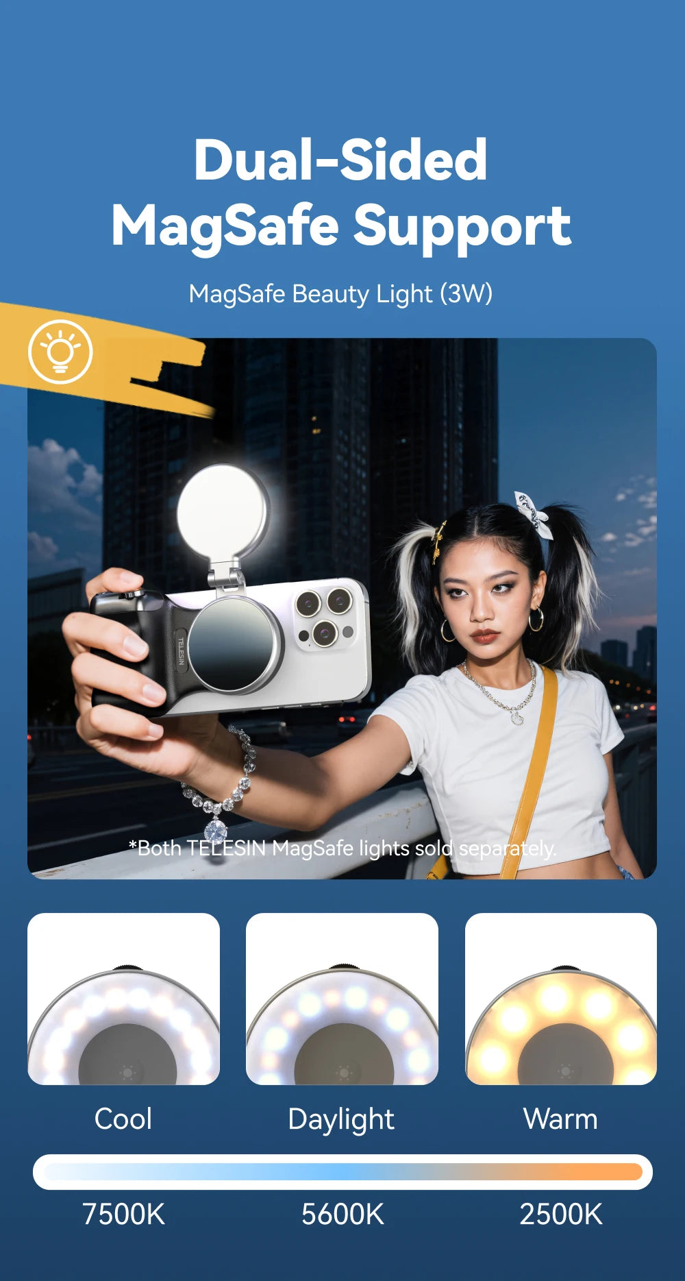 TELESIN Magnetic Grip 2 – Bluetooth Phone Camera Grip with Remote